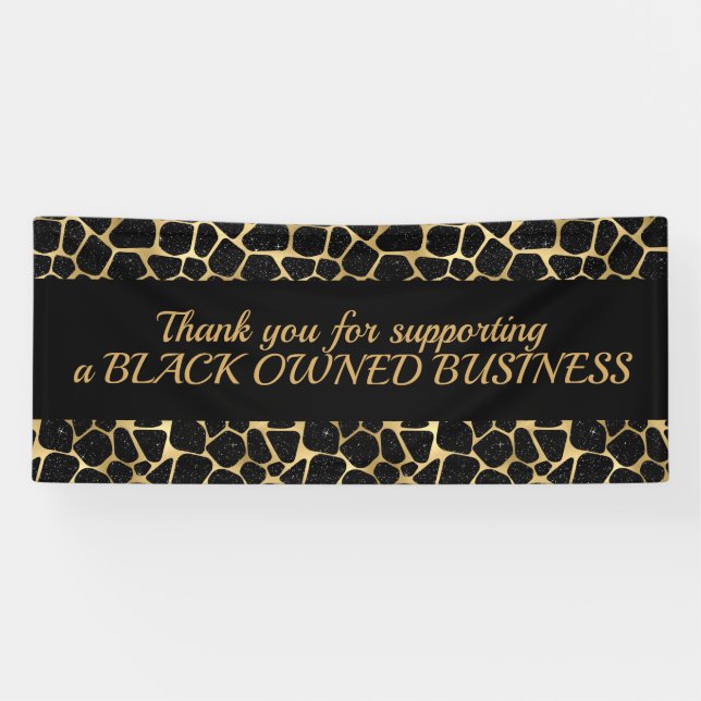 Black Glam  Thanks For Support Black Business Banner (Horizontal)