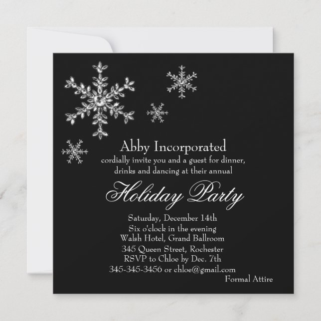 Black Glamorous Holiday Party Invitation (corp) (Front)