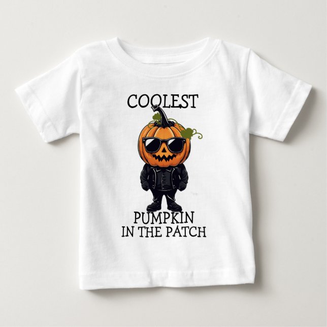 Black Glasses Pumpkin Cute Halloween Toddler Tee (Front)