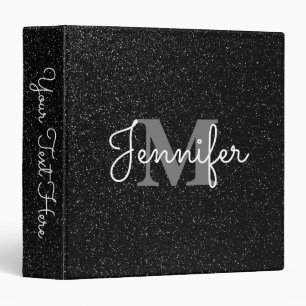 Black Glitter 3 Ring Binder