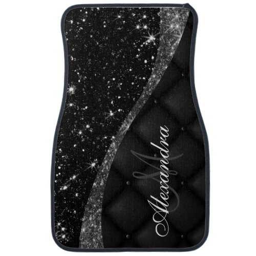 Black Glitter anf Glitter Car Floor Mat