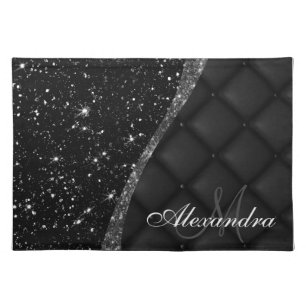 Black Glitter anf Glitter Cloth Placemat