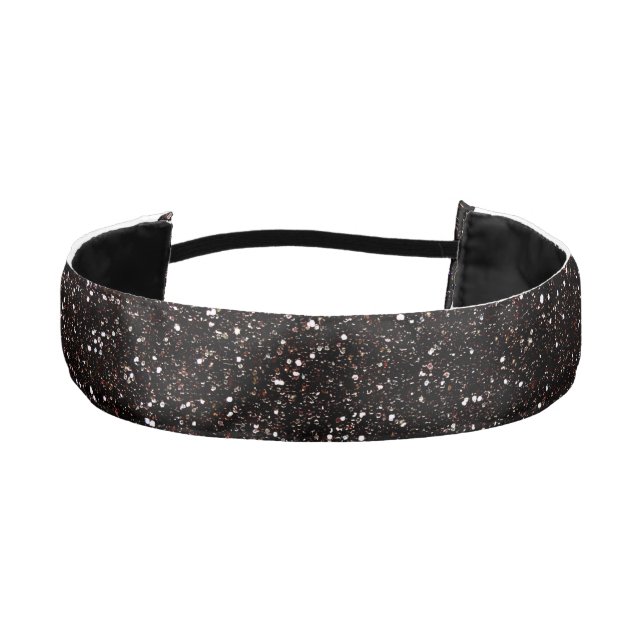 Black glitter athletic headband (Front)