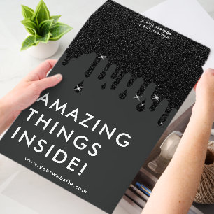 Black Glitter Business Amazing Things Inside Envelope Mailers