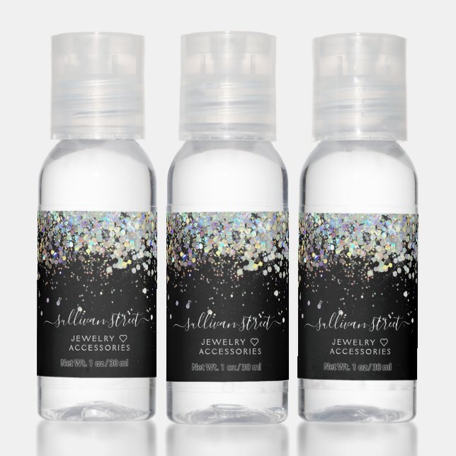 Black Glitter Business Hand Sanitizer (Set)