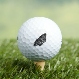 Black Glitter Butterfly Golf Balls