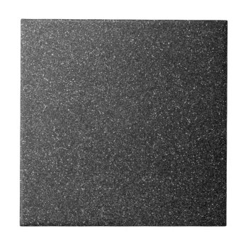 Black Glitter Ceramic Tile by EverWanted at Zazzle