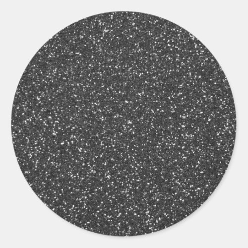 Black Glitter Classic Round Sticker