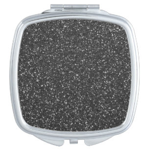 Black Glitter Compact Mirror