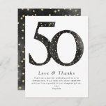 Black Glitter Confetti 50th Birthday Thank You Card<br><div class="desc">From our bestselling milestone birthday collection</div>