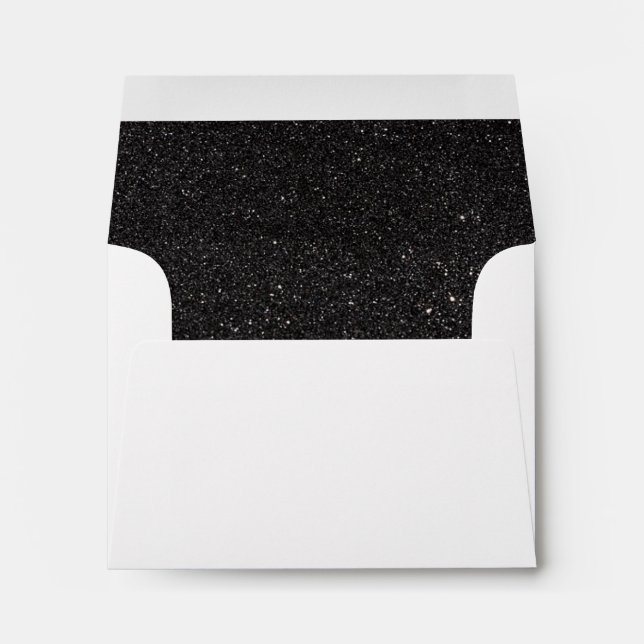 Black Glitter Custom Envelope (Back (Bottom))
