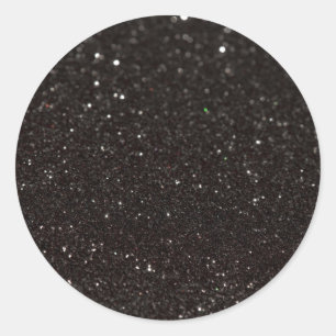 Black Glitter Custom Trendy Classic Round Sticker