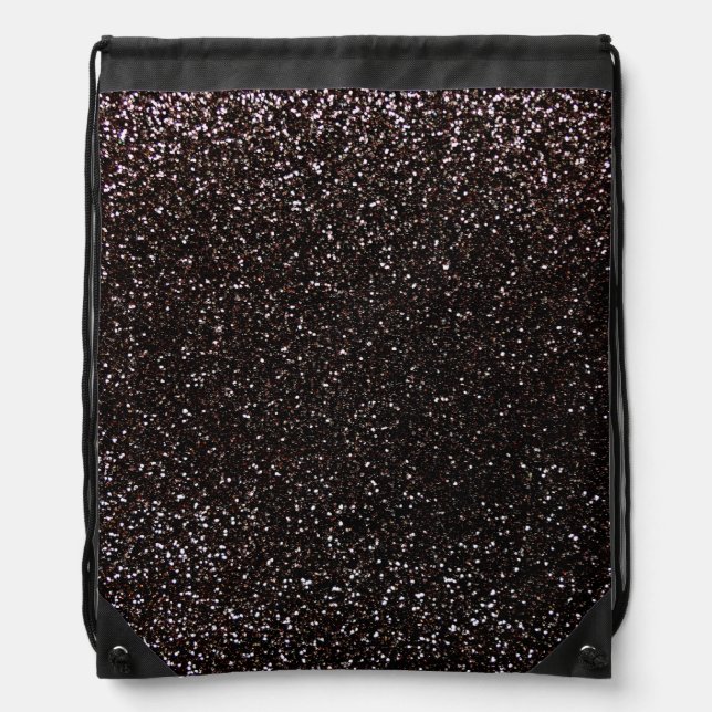 Black glitter drawstring bag (Front)