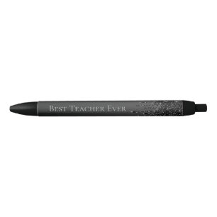 Black Glitter Drips Personalized Monogram Name Pen