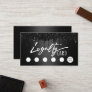 Black Glitter Drips Typography Beauty Salon Loyalty Card