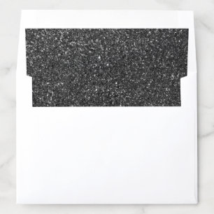 Black Glitter Edgy Grunge Envelope Liner