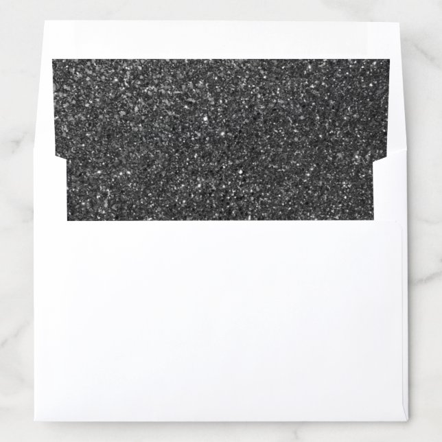 Black Glitter Edgy Grunge Envelope Liner (In Envelope)