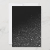 black glitter elegant chic typography Sweet 16 Invitation (Back)