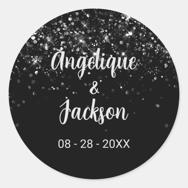 Black Glitter Envelope Seal (Front)