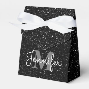 Black Glitter Favor Boxes