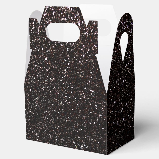 Black glitter favor boxes (Opened)