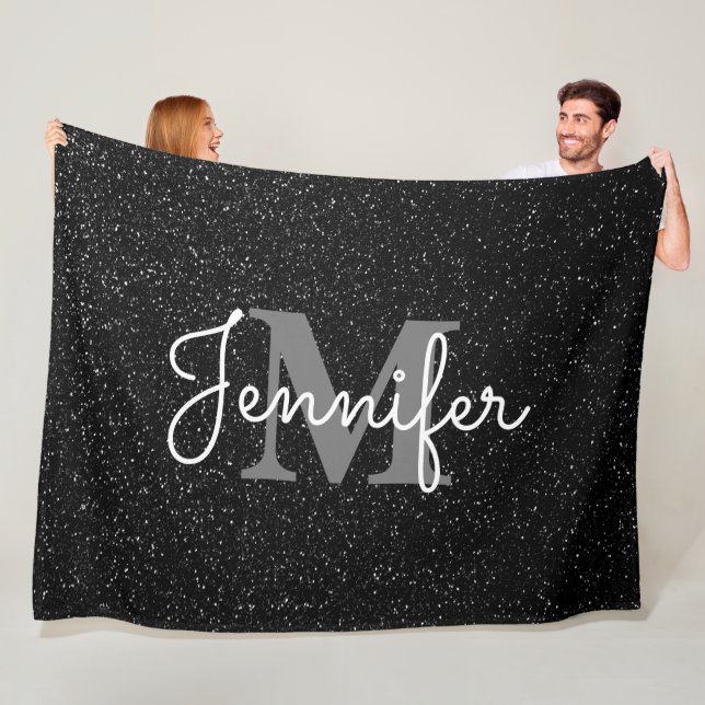 Black Glitter Fleece Blanket (In Situ)