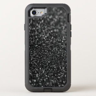 Black Glitter Glamour OtterBox Defender iPhone SE/8/7 Case