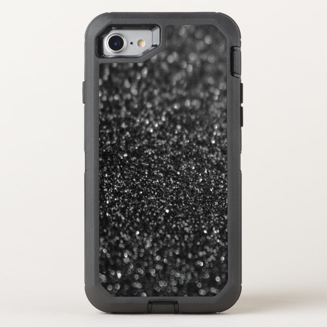 Black Glitter Glamour Otterbox iPhone Case (Back)