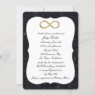 Black Glitter Gold Infinity Bridal Shower Invite