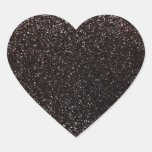 Black glitter heart sticker