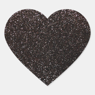 Black glitter heart sticker