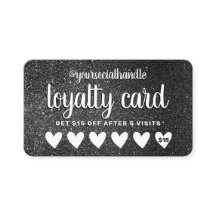 Black Glitter Hearts Customer Discount Social