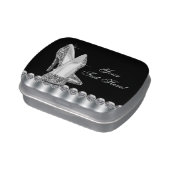 Black Glitter High Heel Shoe Birthday Party Jelly Belly Tin (Side)