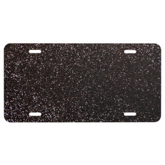 Black glitter license plate