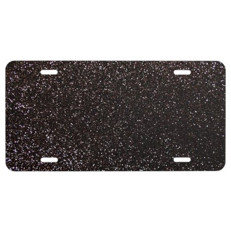 Black Glitter License Plate