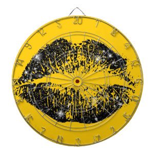 Black Glitter Lips #2 Dartboard With Darts