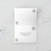 Black, Glitter LOOK Snowflake Photo Thank You Card (Inside)