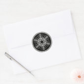 Black, Glitter LOOK Snowflake Wedding Sticker (Envelope)