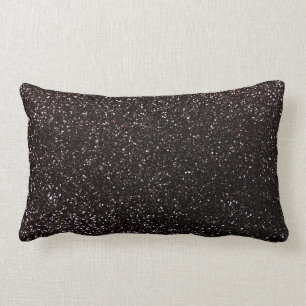 Black glitter lumbar pillow