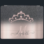Black Glitter Ombre Rose Gold Tiara Diamonds iPad Smart Cover<br><div class="desc">Elegant black glitter ombre,  and diamonds tiara on a rose gold background. An elegant and sophisticated design.</div>