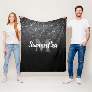 Black Glitter Pattern Fleece Blanket