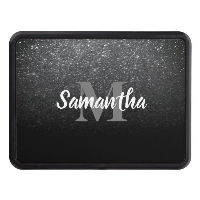 Black Glitter Pattern Hitch Cover (Front)