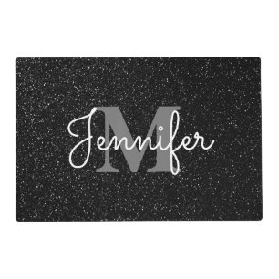 Black Glitter Placemat