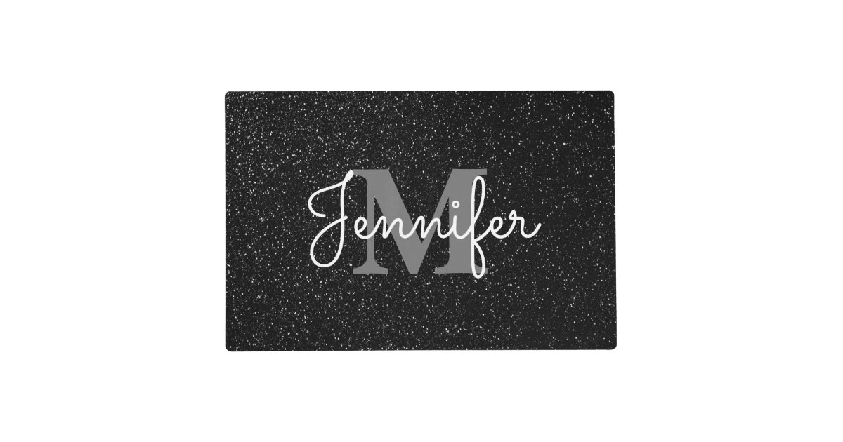 Black Glitter Placemat Zazzle