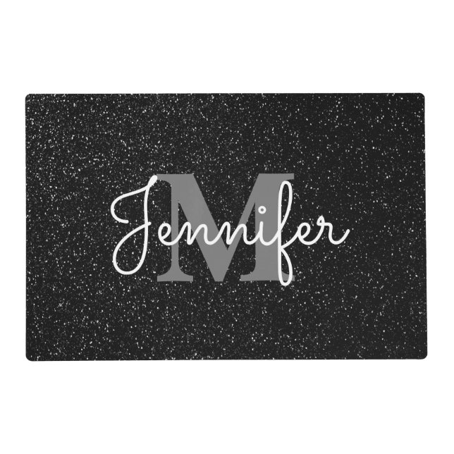 Black Glitter Placemat (Front)