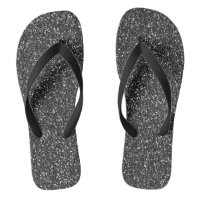Black Glitter Sparkle Glam Flip Flops
