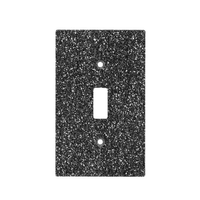 Black Glitter Stylish Light Switch Cover (Front)