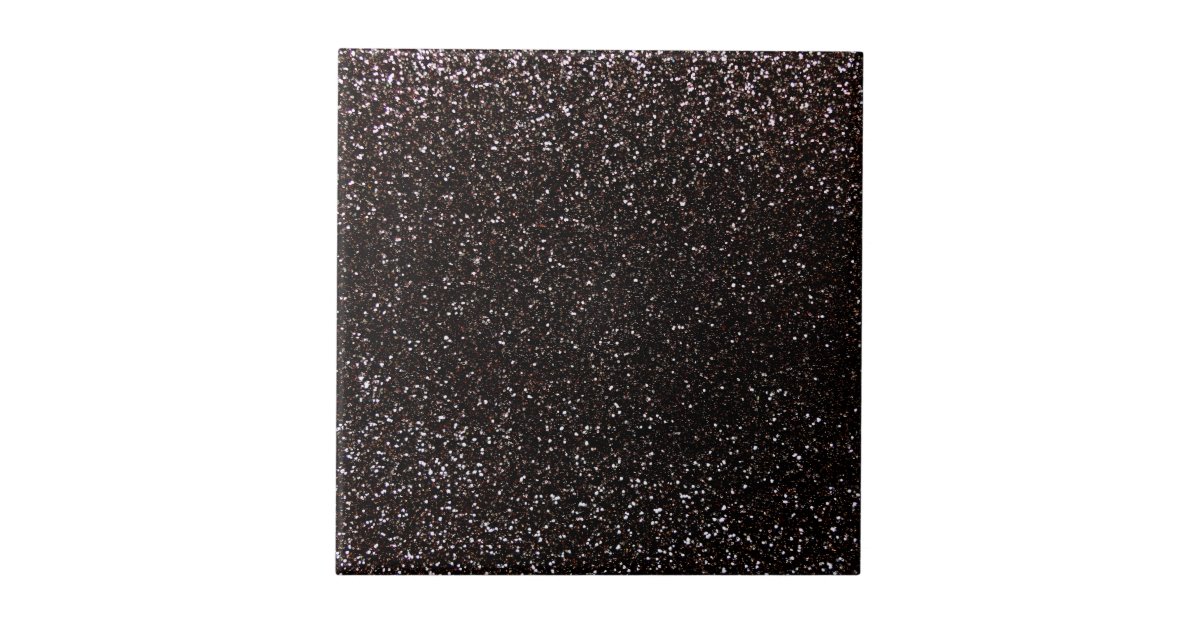Black glitter tile Zazzle