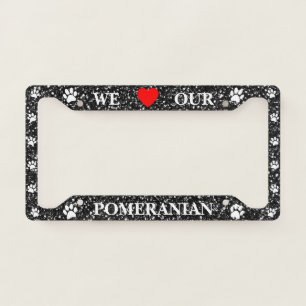 Black Glitter We Love Our Pomeranian Frame