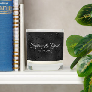 Black Glitter White Diamonds Scented Candle